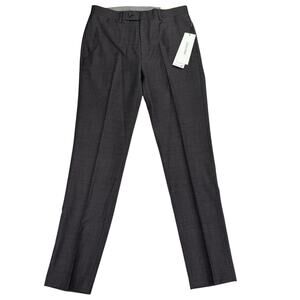 Calvin Klein Mens X Slim Fit Wool Blend Stretch Suit Pants Burgundy 34x34